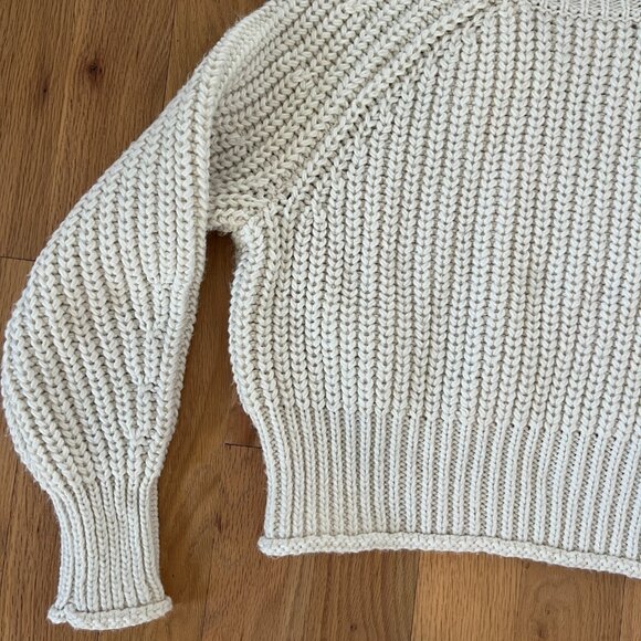 H&M - light beige knit sweater - high neck - wool blend - size s - Picture 2 of 5